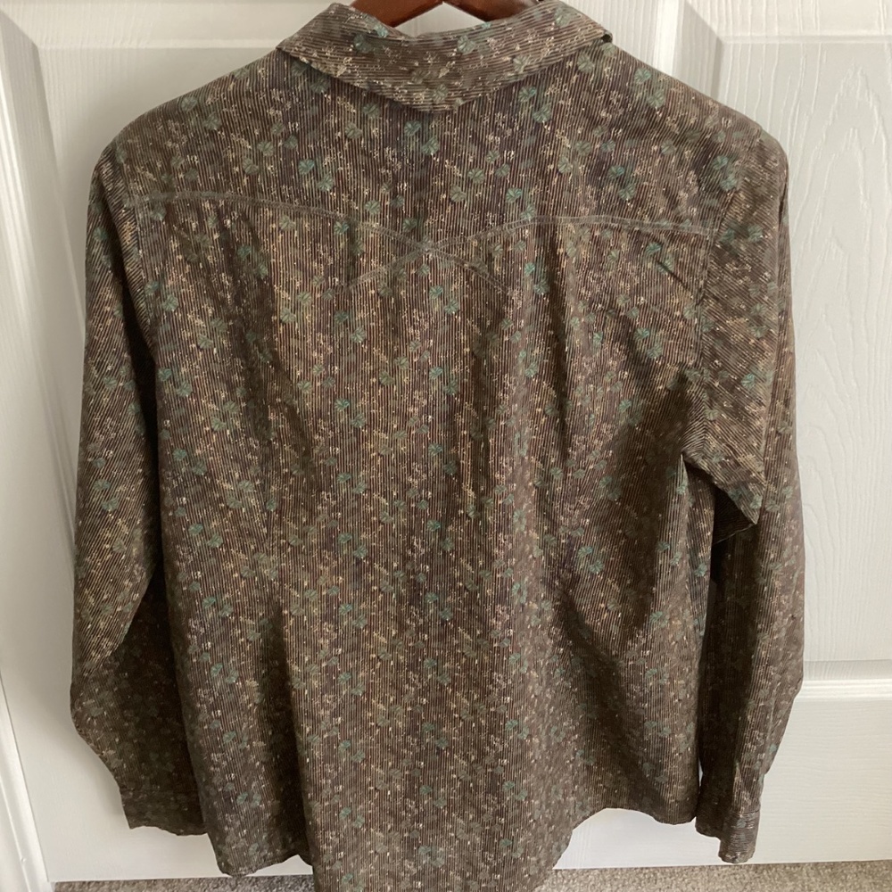 Women’s ROYAL ROBBINS LONG SLEEVE BUTTON UP SHIRT STRIPED W/ INSECT PATTERN XL - Picture 2 of 9